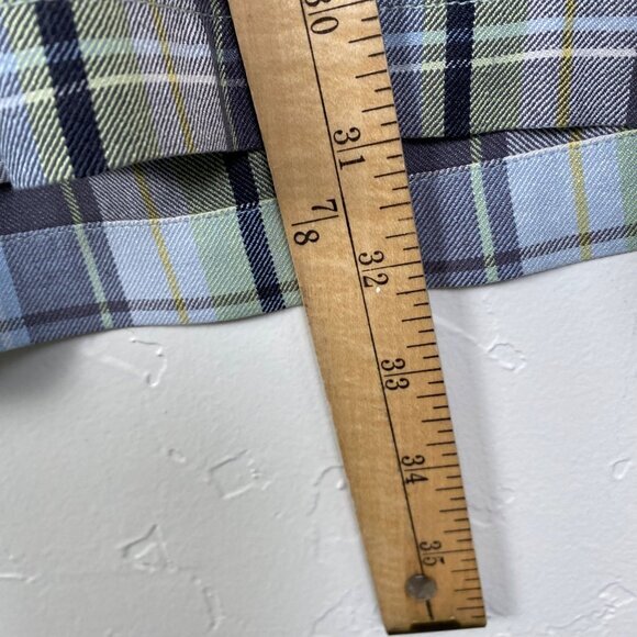 TOMMY BAHAMA Mens 100% Silk Size XL Blue & Green Plaid Button-Up Shirt - Picture 8 of 8